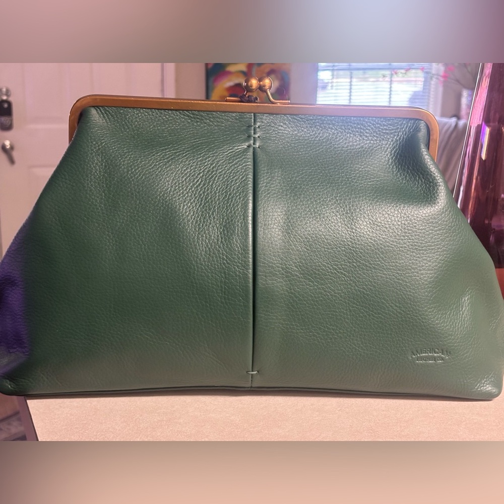 American Leather Co Grace Oversized Clutch NWT - Picture 13 of 14